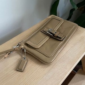 Coach Tan Leather Wristlet